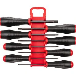 TEKTON [25]Hex High-Torque Black Oxide Blade Screwdriver Set With Holder, 8-Piece (1.5-8 Mm)