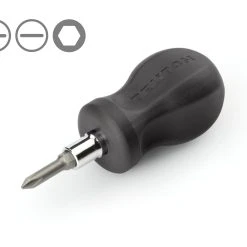 TEKTON [74]3-in-1 Stubby Phillips/Slotted Driver (#1 X 3/16 In., Black)