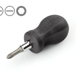 TEKTON [75]3-in-1 Stubby Phillips/Slotted Driver (#2 X 1/4 In., Black)