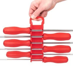 TEKTON [44]Long Hard Handle Screwdriver Set With Holder, 6-Piece (#1-#3, 3/16-5/16 In.) -TEKTON Shop DRV42506 6