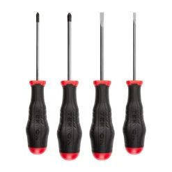 TEKTON [11]High-Torque Screwdriver Set, 4-Piece (#1-#2, 3/16-1/4 In.)