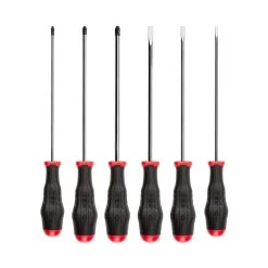 TEKTON [9]Long High-Torque Screwdriver Set, 6-Piece (#1-#3, 3/16-5/16 In.)