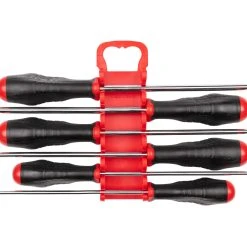 TEKTON [10]Long High-Torque Screwdriver Set With Holder, 6-Piece (#1-#3, 3/16-5/16 In.)