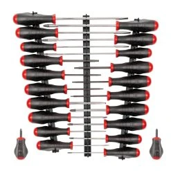 TEKTON [3]High-Torque Screwdriver Set With Black Rails, 22-Piece (#0-#3, 1/8-5/16 In., T10-T30)