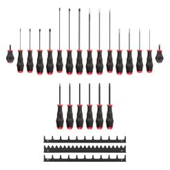 TEKTON [3]High-Torque Screwdriver Set With Black Rails, 22-Piece (#0-#3, 1/8-5/16 In., T10-T30) -TEKTON Shop DRV45500 3