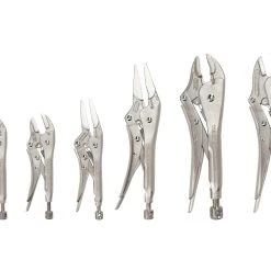 TEKTON [32]Locking Pliers Set, 6-Piece (Straight Jaw, Curved Jaw, Long Nose)