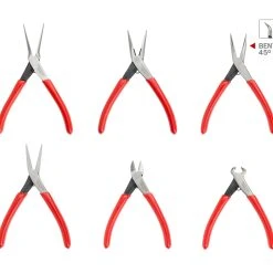 TEKTON [51]Mini Pliers Set, 6-Piece (Needle Nose, Long Nose, Flat Nose, Cutting)