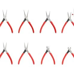 TEKTON [50]Mini Pliers Set, 8-Piece (Needle Nose, Long Nose, Flat Nose, Cutting)