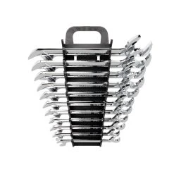 TEKTON [70]Angle Head Open End Wrench Set With Holder, 11-Piece (3/8-1 In.)