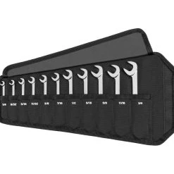 TEKTON [73]Angle Head Open End Wrench Set With Pouch, 11-Piece (1/4-3/4 In.)