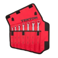 TEKTON [63]45-Degree Offset Box End Wrench Set With Pouch, 7-Piece (6-19 Mm)