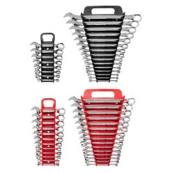 TEKTON [1]Stubby And Standard Length Combination Wrench Set With Holder, 50-Piece (1/4-1 In., 8-22 Mm)