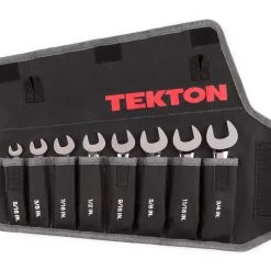 TEKTON [42]Stubby Combination Wrench Set With Pouch, 8-Piece (5/16-3/4 In.)