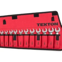 TEKTON [43]Stubby Combination Wrench Set With Pouch, 12-Piece (8-19 Mm)