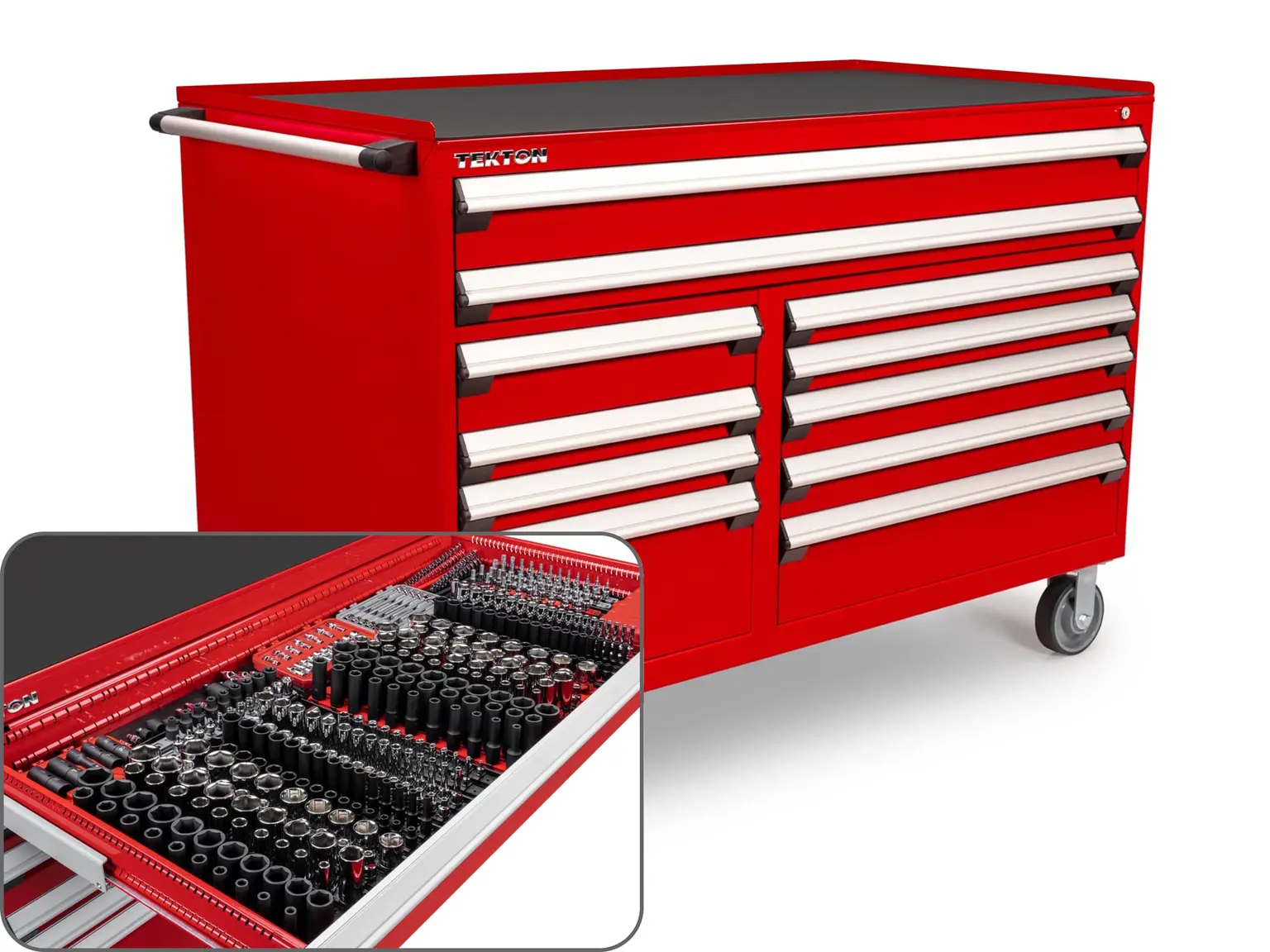 TEKTON Shop -TEKTON Shop Tool Cabinet with Tools Bundle 60 W x 30 D x 41.5 H in. 1